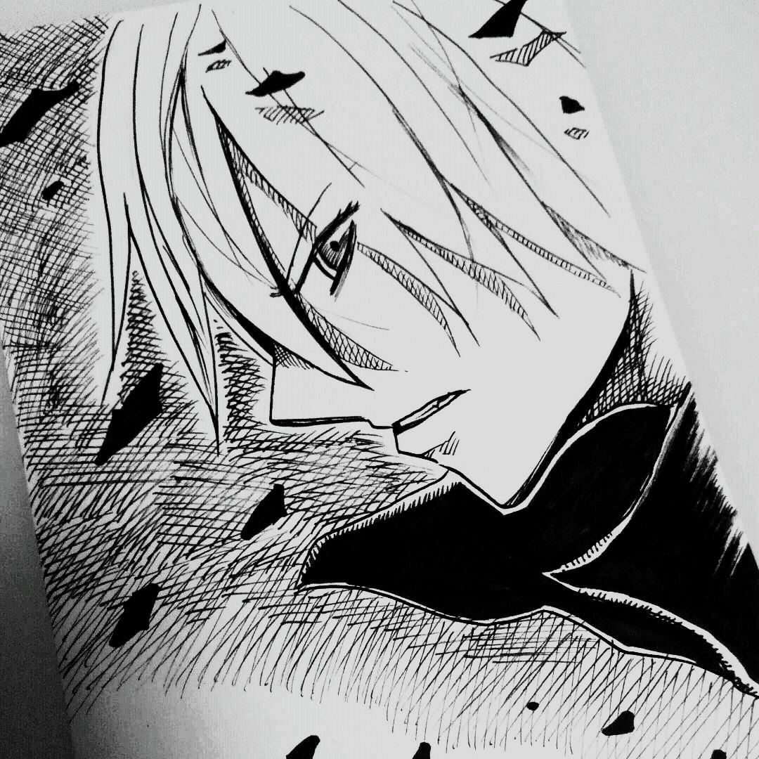 メルカリ - 「夜」オリジナルイラスト モノクロ 自作 【アート/写真