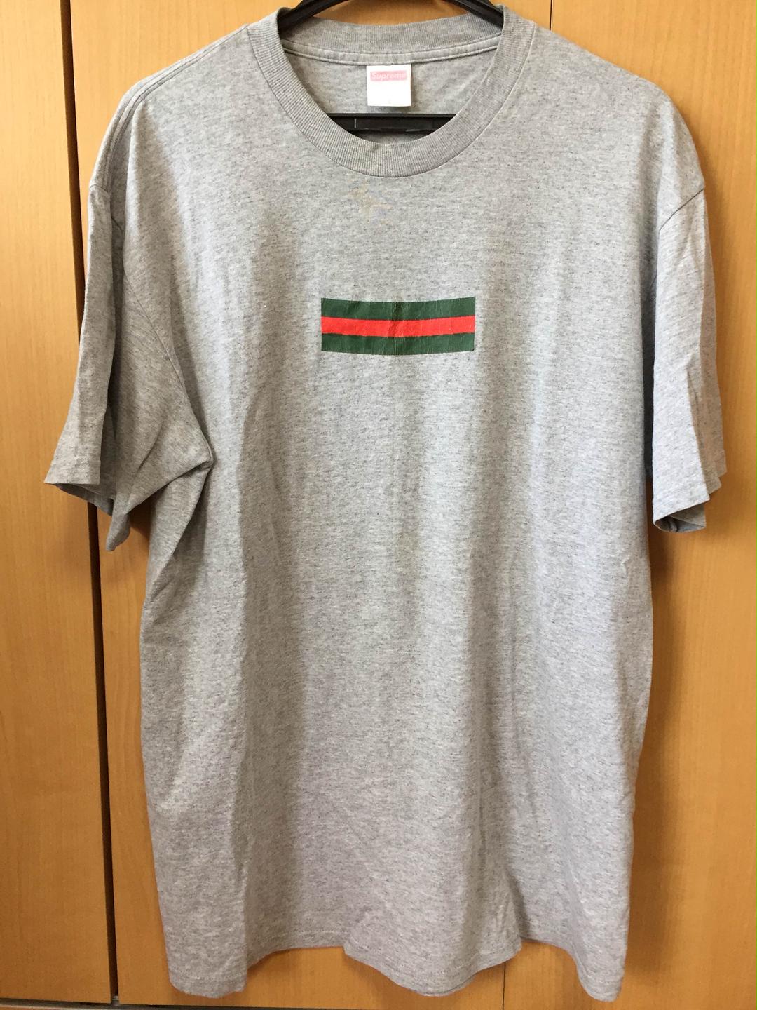 メルカリ supreme gucci box logo tee grey l tシャツ カットソー
