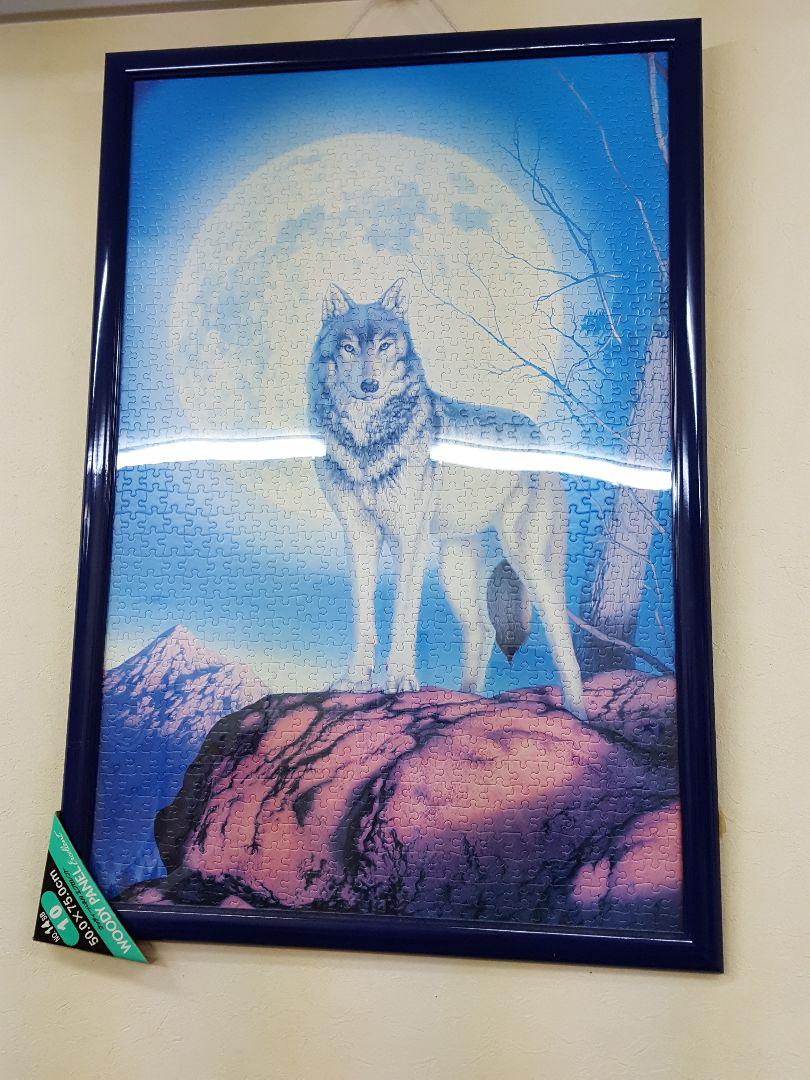 Puzzle Glowing With Picture Frame Wolf Art Collection Finished Product Puzzle Glowing With Picture Frame Wolf Art Collection Finished Product