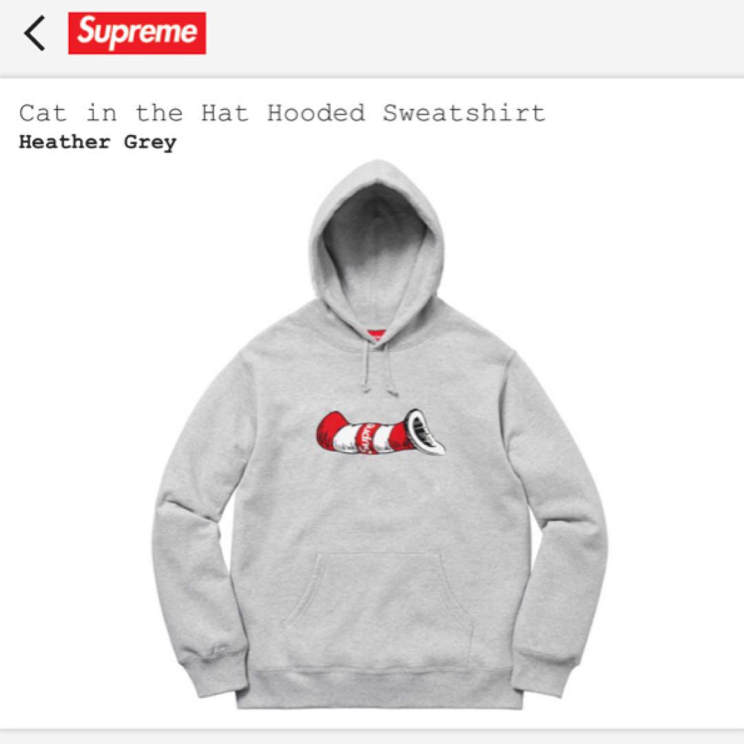 メルカリ supreme cat in the hat hooded sweatshirt パーカー
