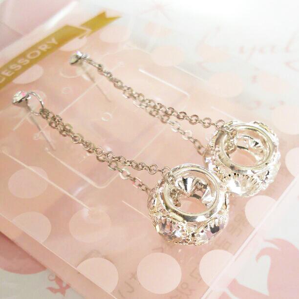 新品】ピアス☆リングストーン(しまむらアクセサリー指輪リングイヤリングつけま)