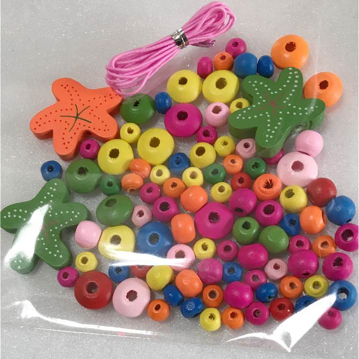 木のおもちゃ ウッドビーズ アクセサリー作り