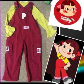 ペコちゃん コスプレ キッズ ピンクハウス オーバーオール ハロウィン